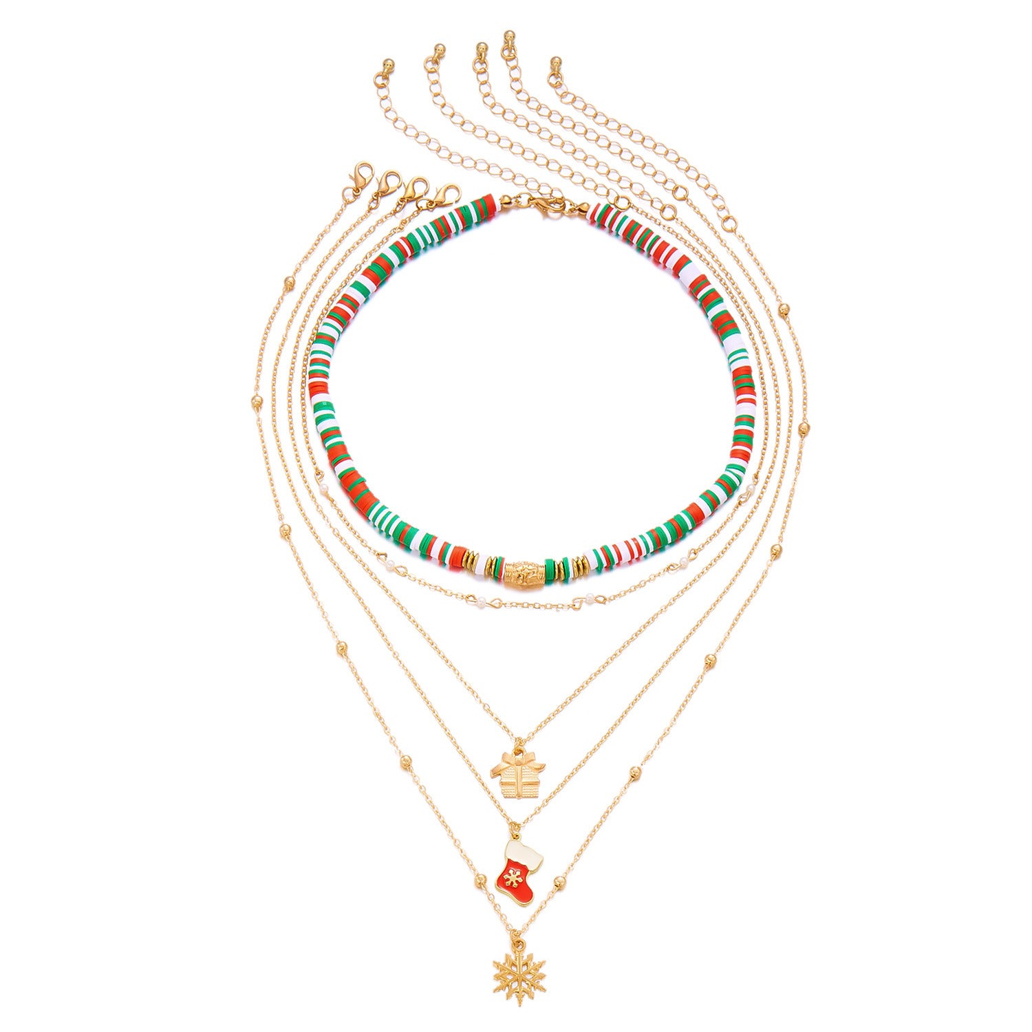 Wholesale Christmas polymer clay beaded necklace
